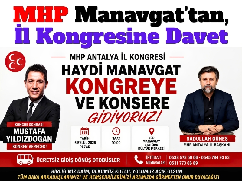 MHP Manavgat’tan, Antalya İl Kongresine Davet