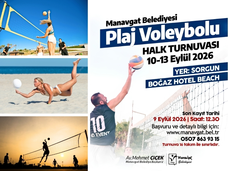 Manavgat’ta Plaj Voleybolu Halk Turnuvası Başlıyor
